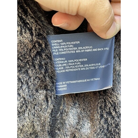 Nautica Mens Black Faux Suede Faux Fur Heavy Weight Jacket Lined Pockets Size L - Picture 6 of 7